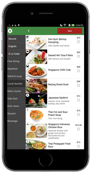 restaurant menus online